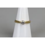 18ct gold diamond solitaire ring size N