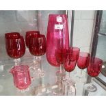 Collection of Cranberry glass