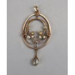 Antique gold stone set pendant
