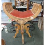 Edwardian adjustable piano stool