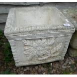 Stone square planter