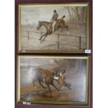 Pair of oils - Huntsman Before & After by W H Wainright