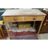 Antique pine side table - Approx W: 96cm D: 48cm H: 76cm