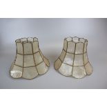 Pair of vintage Capiz shell lamp shades