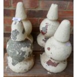 Set of 4 vintage stone finials - Approx H:37cm
