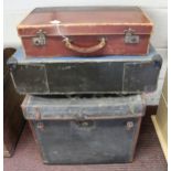 Three vintage trunks