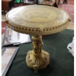 Oriental glass topped occasional table