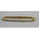 Fine 18ct gold diamond bracelet