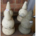 Set of 4 vintage stone finials - Approx H:37cm