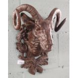 Cast rams head wall hanging - Approx H:38cm