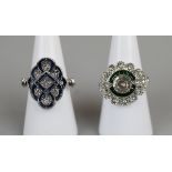 2 Art Deco style costume rings