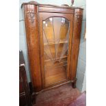 Art Deco oak display cabinet - Approx W: 88cm D: 31cm H: 162cm