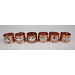 Set of 6 Parachute Regiment beaten copper crested napkin rings