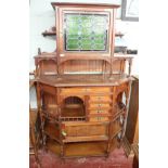 Arts and Crafts mahogany side cabinet - Approx W: 120cm D: 44cm H: 188cm