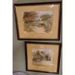 Pair of watercolour drawings - Nigel Fletcher The Old Rectory