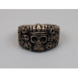 Silver skull ring - Size Z+4