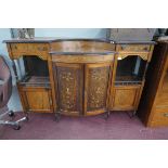 Edwardian inlaid rosewood cabinet - Approx W: 152cm D: 45cm H: 105cm