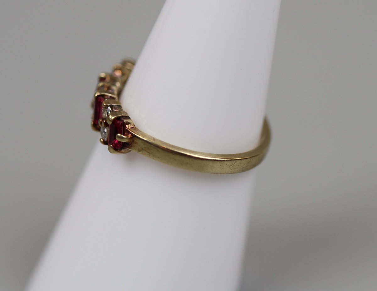 Gold diamond and ruby ring - Size M - Bild 2 aus 3