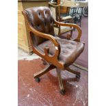 Leather button back office chair