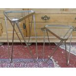2 contemporary brass tables