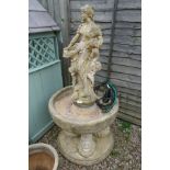 Large stone water fountain - Approx height: 143cm