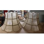 Pair of vintage Capiz shell lamp shades