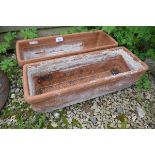 Pair of terracotta trough planters