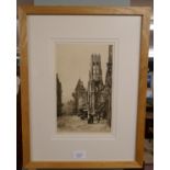 Etching - St Dunstan's Fleet Street by Dorothy Street