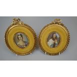 Pair of miniatures in pretty gilt frames