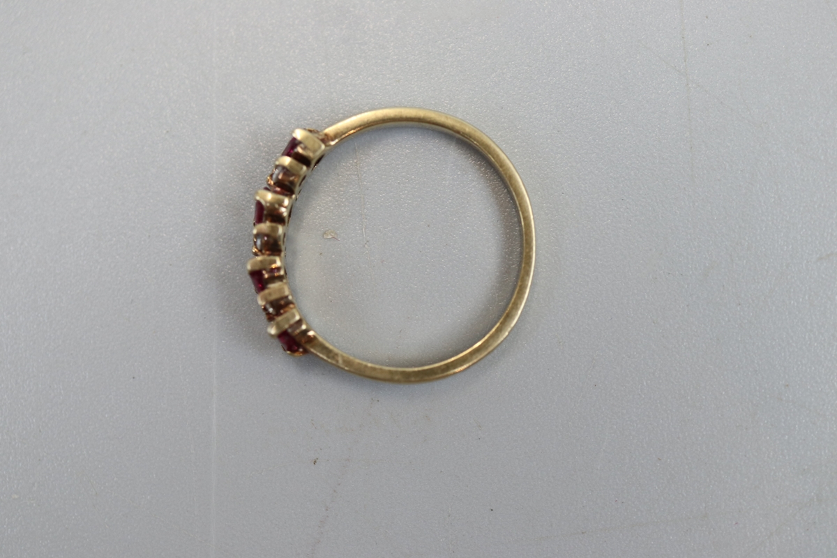 Gold diamond and ruby ring - Size M - Bild 3 aus 3