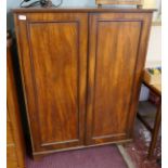 Georgian Mahogany 2 door cupboard - Approx W: 95cm D: 37cm H: 124cm