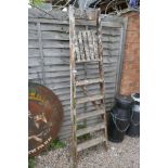 Set of vintage wooden stepladders