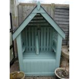 Garden seat with a slate roof