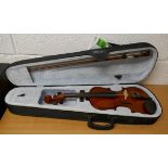 Prima violin and case with violin books