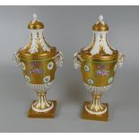 Pair of Dresden lidded vases by Carl Thieme, height 38cm