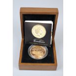 2010 UK sovereign £5 brilliant uncirculated 22ct gold coin with C.O.A