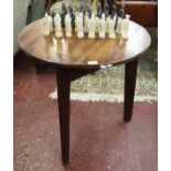 19thC cricket table - Approx D: 71cm H: 74cm