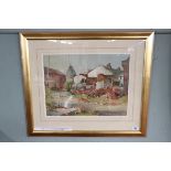 Stanley Banner: Royal Birmingham Society of Artists. Watercolour. Herefordshire Farmstead. Signed