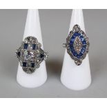 2 Art Deco style costume rings