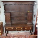 Antique oak dresser - Approx W: 164cm D: 41cm H: 199cm