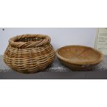 Wooden bowl and basket