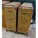 A pair of Walnut bedside cabinets