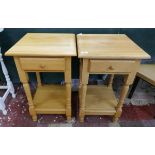 Pair of oak bedside tables