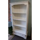 Large painted bookcase - Approx W: 94cm D: 34cm H: 182cm