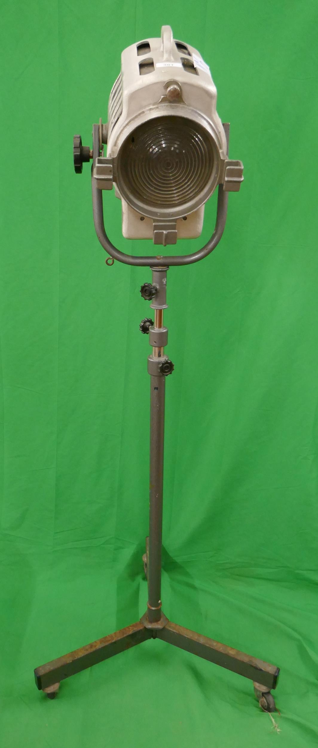 Vintage theatre spot light and stand