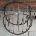 Pair of metal hay feeders