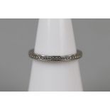 Platinum & diamond half hoop eternity ring - Size I