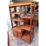 Oriental themed room divider bookcase - Approx W: 102cm D: 41cm H: 167cm