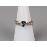 18ct gold tanzanite & diamond ring - Size N