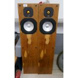 Pair of Monitor Audio floor standing natural walnut 300 7G speakers